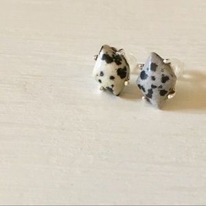 “Perdita” 925 Silver Dalmatian Jasper Earrings